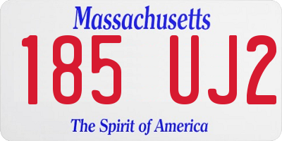 MA license plate 185UJ2