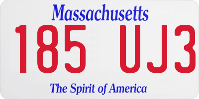 MA license plate 185UJ3