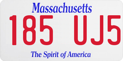 MA license plate 185UJ5