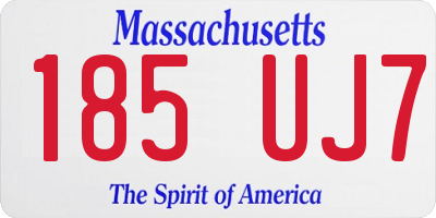 MA license plate 185UJ7