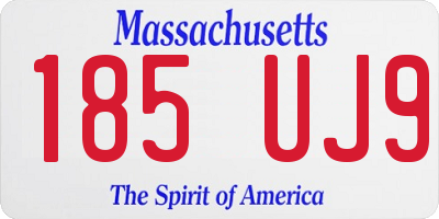 MA license plate 185UJ9