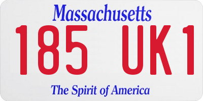 MA license plate 185UK1
