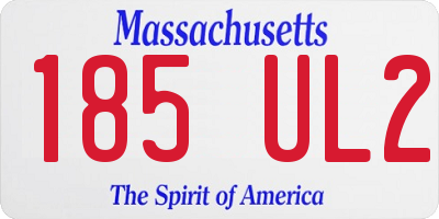 MA license plate 185UL2