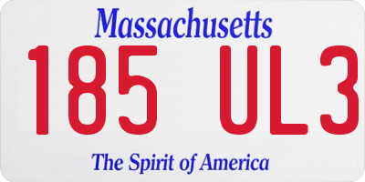 MA license plate 185UL3