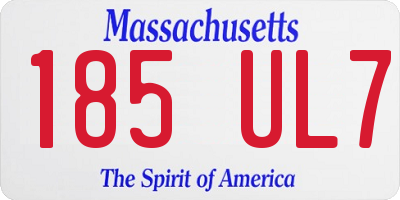 MA license plate 185UL7