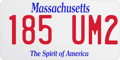 MA license plate 185UM2