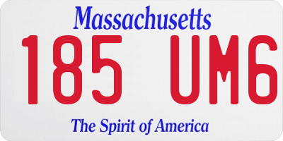 MA license plate 185UM6