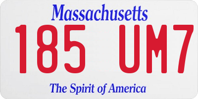 MA license plate 185UM7