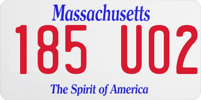 MA license plate 185UO2