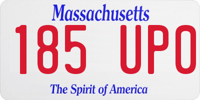 MA license plate 185UP0