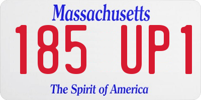 MA license plate 185UP1