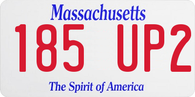 MA license plate 185UP2