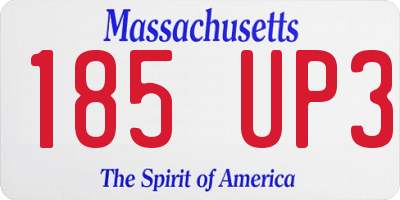 MA license plate 185UP3