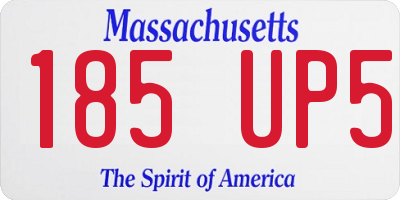 MA license plate 185UP5