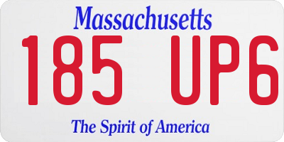 MA license plate 185UP6