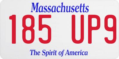 MA license plate 185UP9