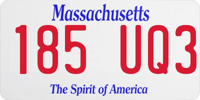 MA license plate 185UQ3