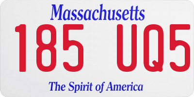 MA license plate 185UQ5