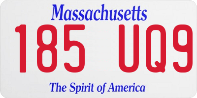 MA license plate 185UQ9
