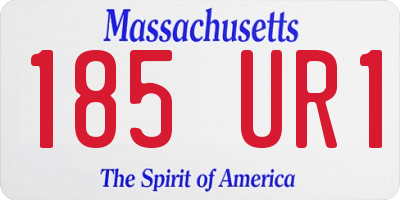 MA license plate 185UR1