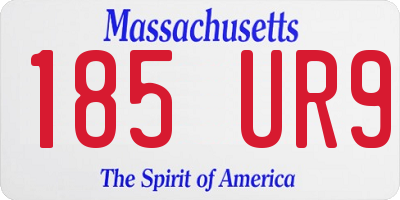 MA license plate 185UR9