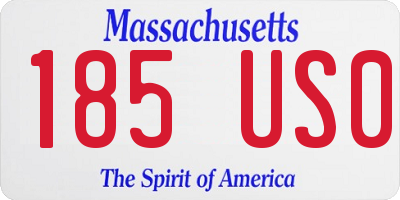 MA license plate 185US0