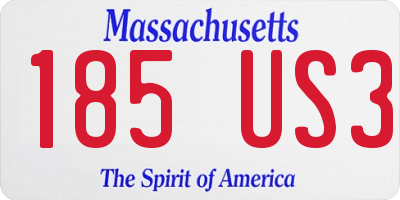 MA license plate 185US3