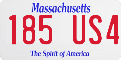 MA license plate 185US4