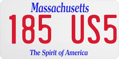 MA license plate 185US5