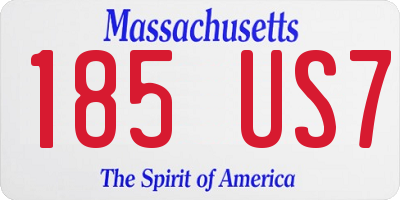 MA license plate 185US7
