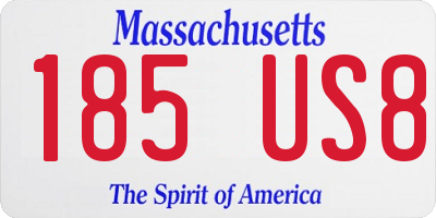 MA license plate 185US8