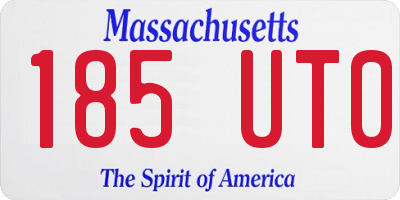 MA license plate 185UT0