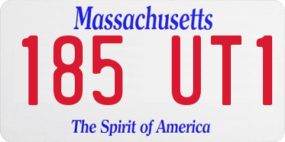 MA license plate 185UT1