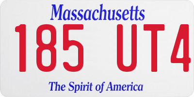 MA license plate 185UT4