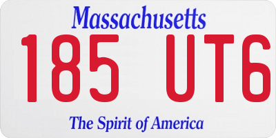 MA license plate 185UT6