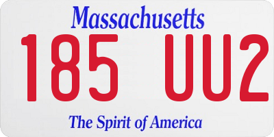 MA license plate 185UU2