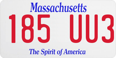 MA license plate 185UU3