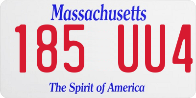MA license plate 185UU4