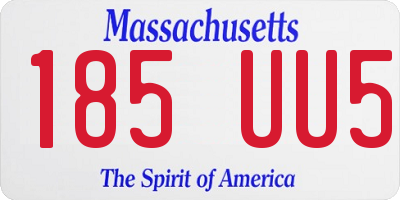 MA license plate 185UU5