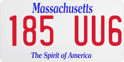 MA license plate 185UU6