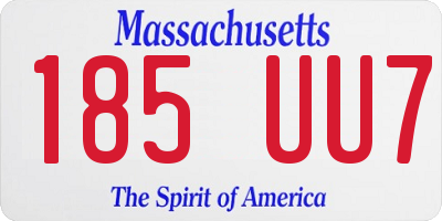 MA license plate 185UU7
