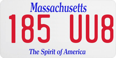 MA license plate 185UU8