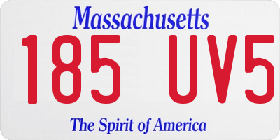 MA license plate 185UV5
