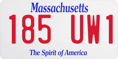 MA license plate 185UW1