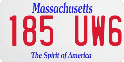MA license plate 185UW6