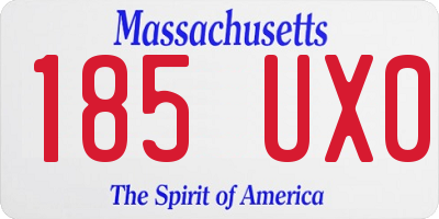 MA license plate 185UX0