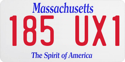 MA license plate 185UX1