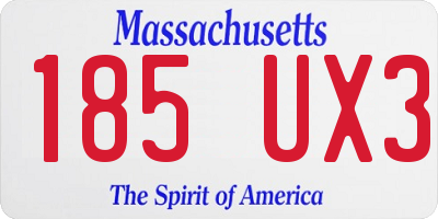 MA license plate 185UX3