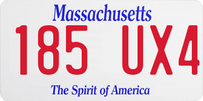 MA license plate 185UX4