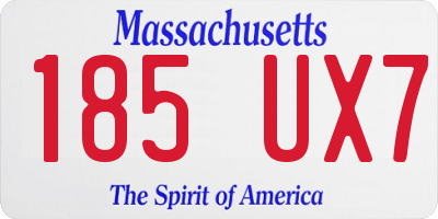 MA license plate 185UX7